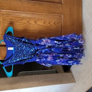 Girl's Dress Justice Size 7 Blue Sequin floral
